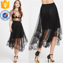 Sheer Dobby Mesh Overlay Skirt Manufacture Wholesale Fashion Women Apparel (TA3084S)